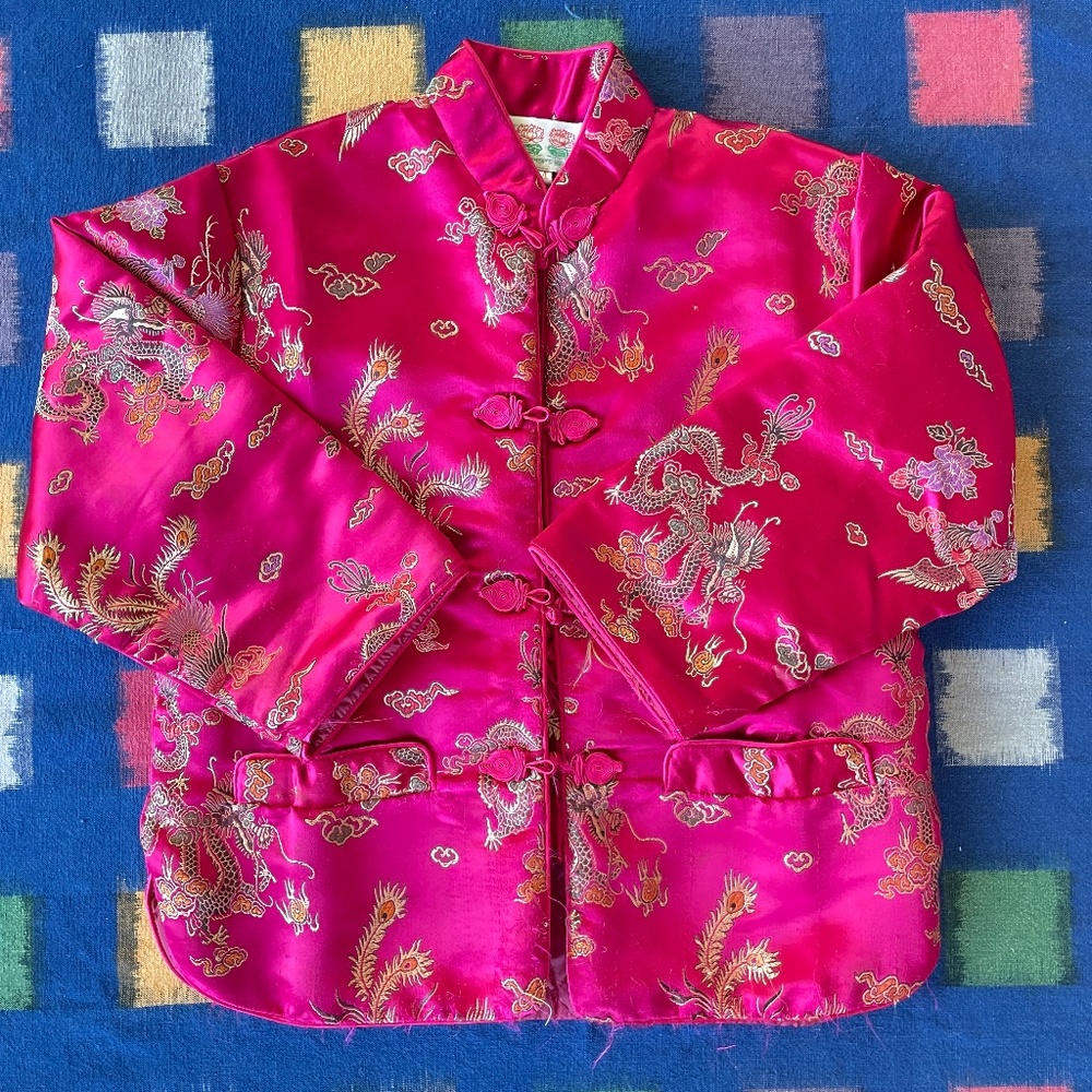 Girls Chinese silk quilted jacket